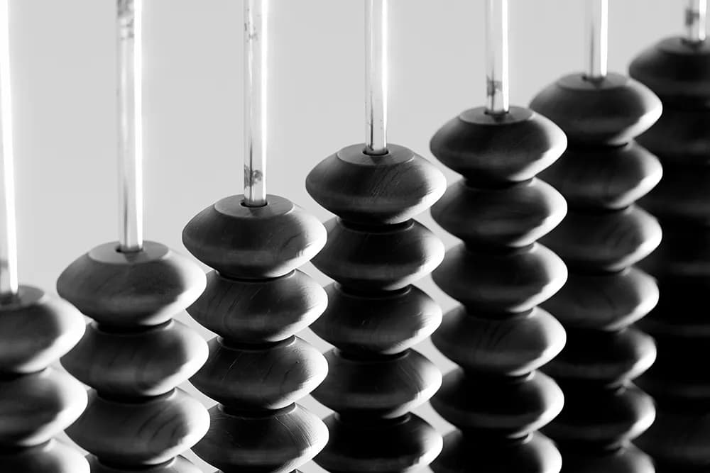 Close up view of an abacus