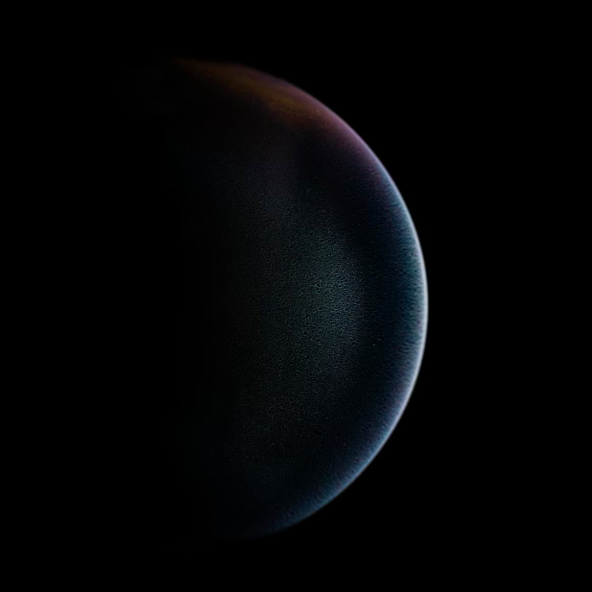 Dark celestial planet with a subtle, textured surface