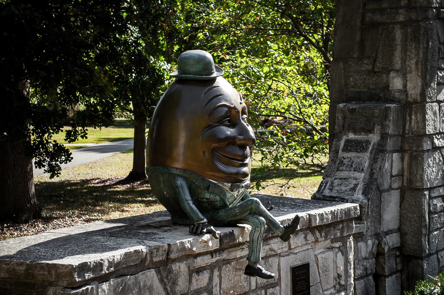 Mr. Eggwards "Humpty Dumpty" statue at Mount Saint Mary Park in downtown St. Charles