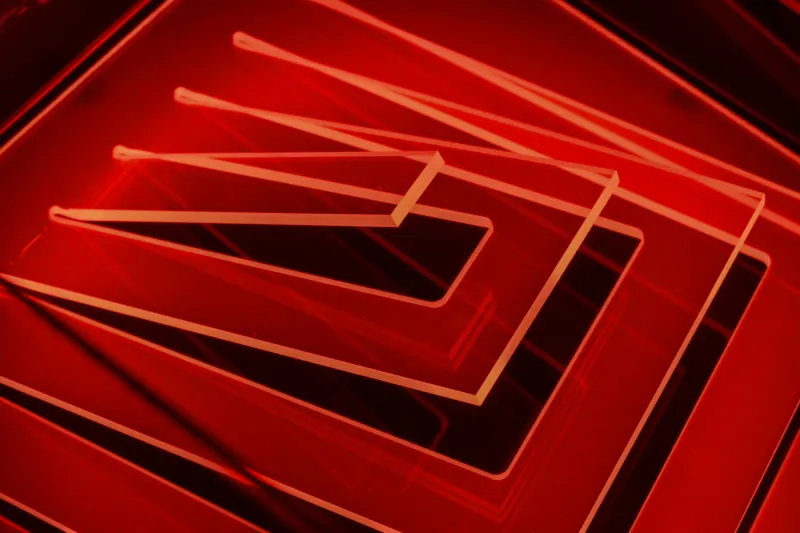 Abstract red geometric light pattern