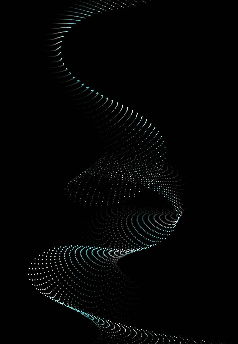 Abstract dotted wave on a black background